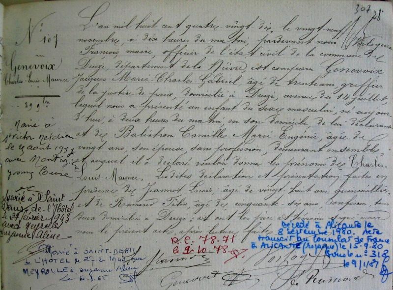 Fichier:Genevoix Maurice acte naissance.jpg